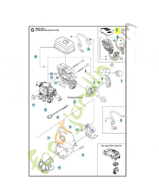Filtre a air 505126304. Pièce de rechange Husqvarna