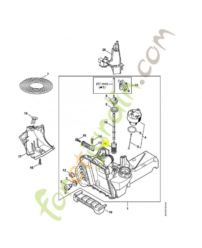 Crépine d'aspiration 4250-350-3501. Pièce détachée Stihl / Vicking