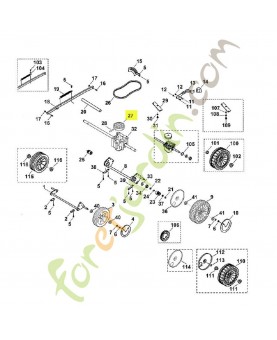 Poulie a gorge 6107-704-1010. Pièce de rechange Sithl / Vicking