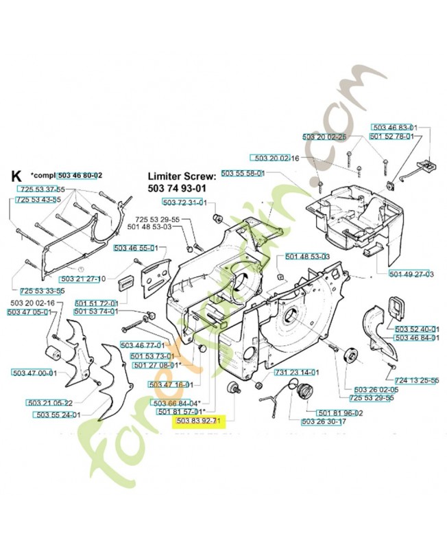 Butoir 503839271. Pièce de rechange Husqvarna