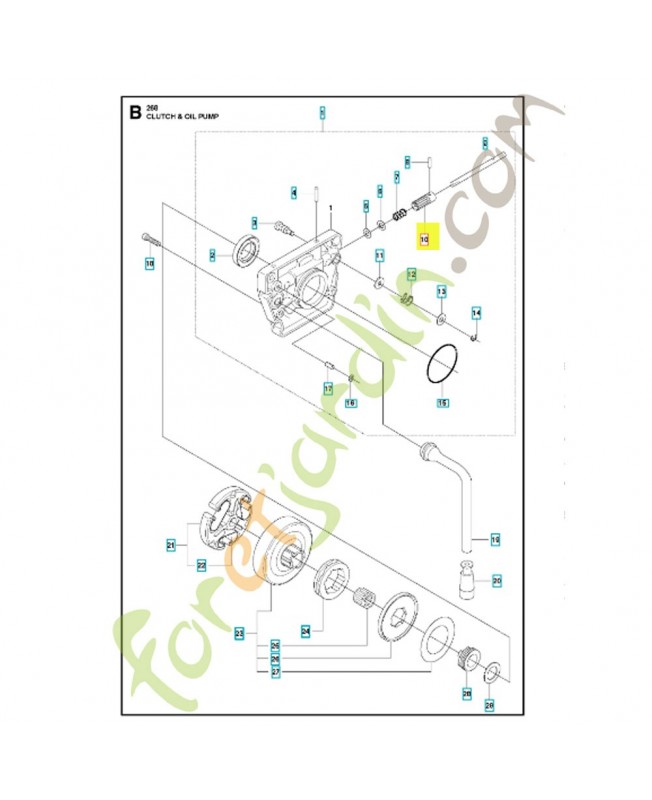 Pignon de pompe 501513101. Pièce de rechange Husqvarna