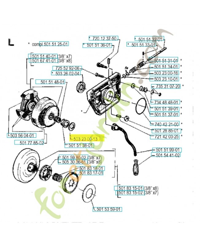Rondelle 13,1x2 503230013. Pièce de rechange Husqvarna