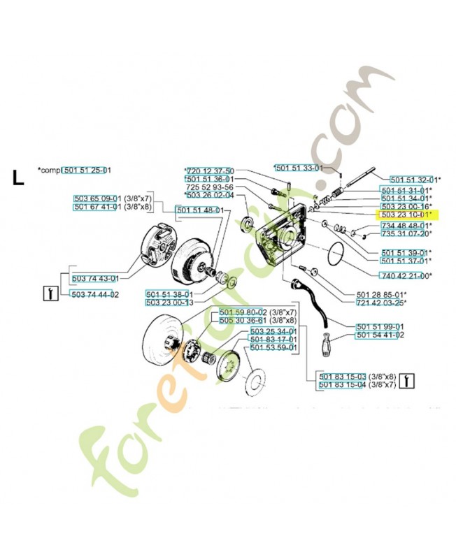 Rondelle 5,1x9 503231001. Pièce de rechange Husqvarna