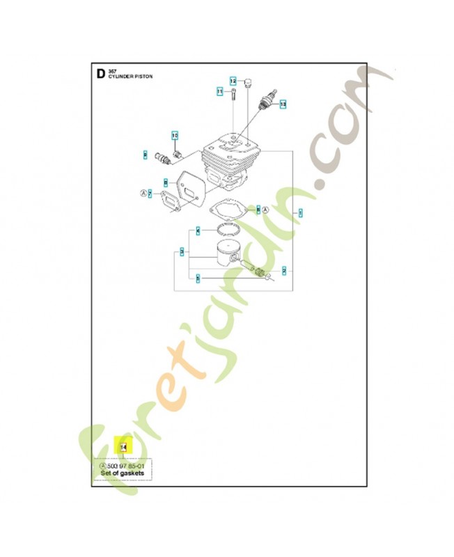 jeu de Joints 503978501. Pièce de rechange Husqvarna 