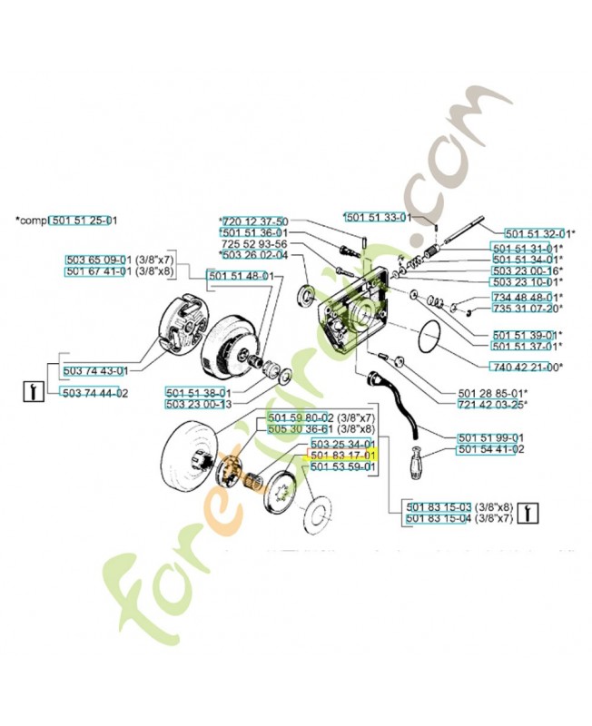 Pare-poussiere 501831701. Pièce de rechange Husqvarna