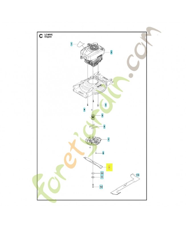 Lame mulching 505524101. Pièce de rechange Husqvarna
