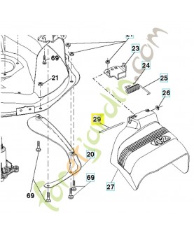 Axe de deflecteur Husqvarna ref. 595297001 Remplace référence 532131491 , 539110462 , 539107618
