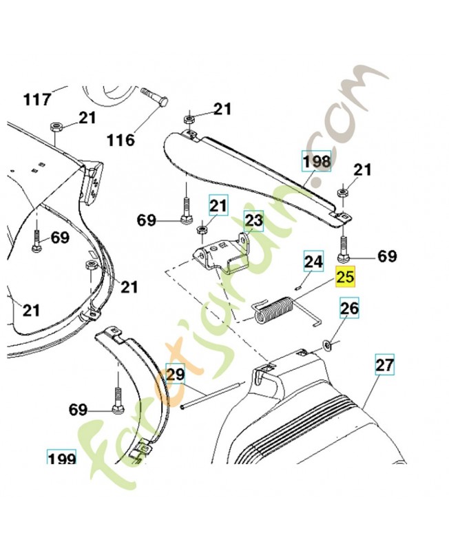 Ressort de deflecteur référence 532197026 Ressort de deflecteur référence 532197026