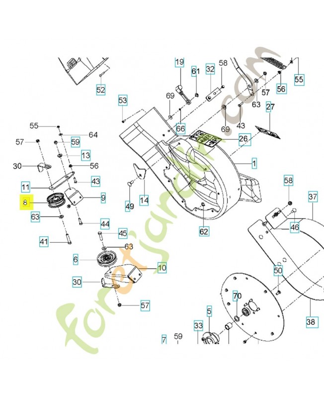 Poulie 539919078. Pièce de rechange Husqvarna Poulie 539919078. Pièce de rechange Husqvarna