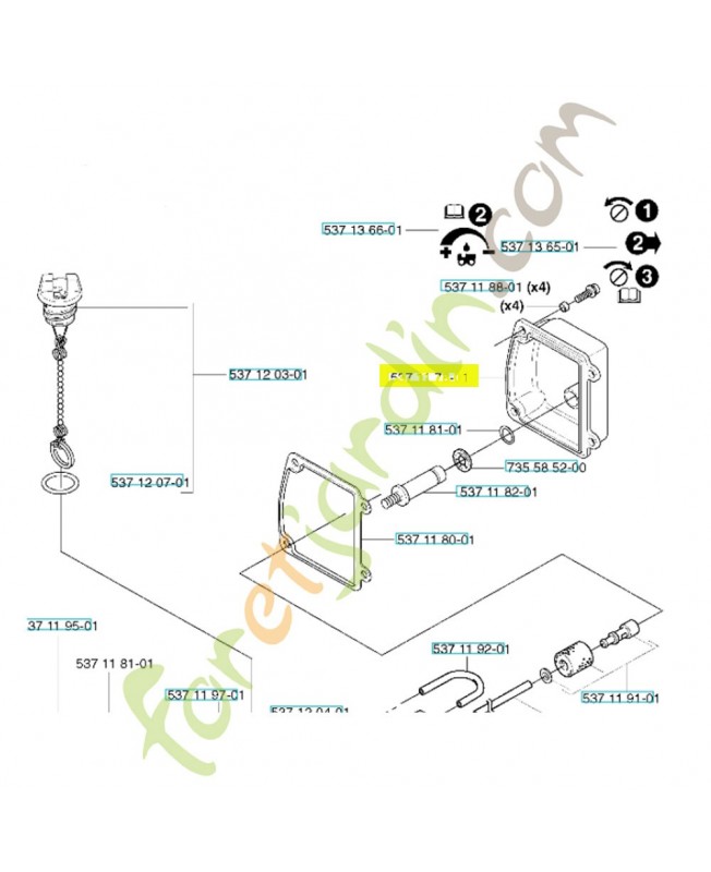 Couvercle 537117801. Pièce de rechange Husqvarna