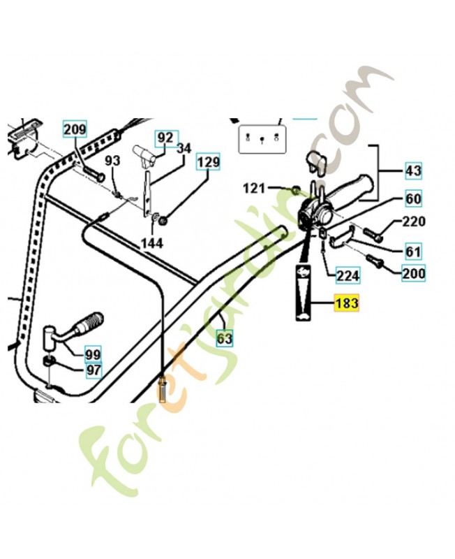 Etiquette poignee gaz 64671
