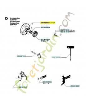 Cloche d'embrayage 503159801. Pièce de rechange Husqvarna 503418401