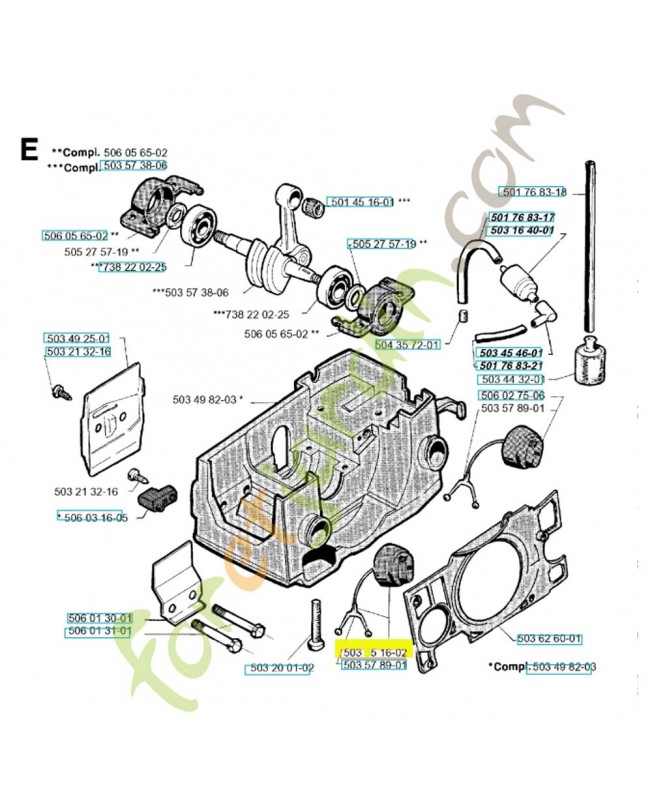 Bouchon de réservoir Bouchon de réservoir. Pièce de rechange Husqvarna