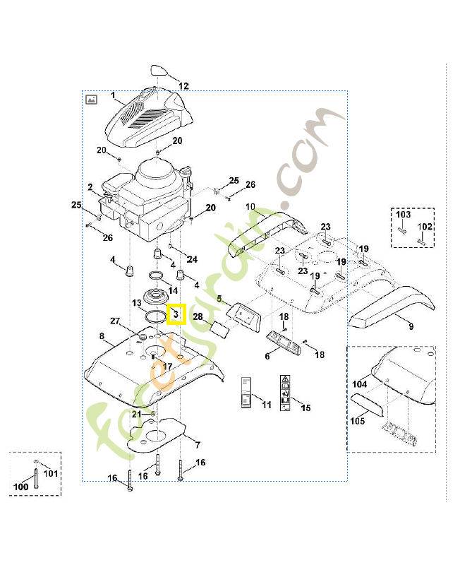 Anneau de joint 6241-716-1900. Pièce de rechange Sithl / Vicking