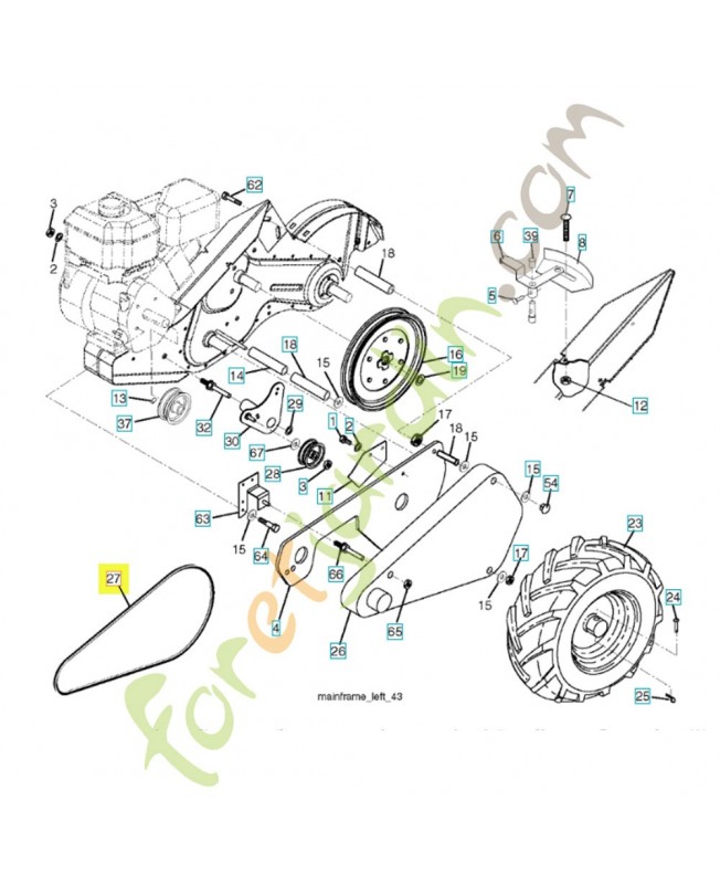 Courroie de traction 532138399. Pièce de rechange Husqvarna