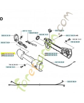 demi-poignee 503995602. Pièce de rechange Husqvarna