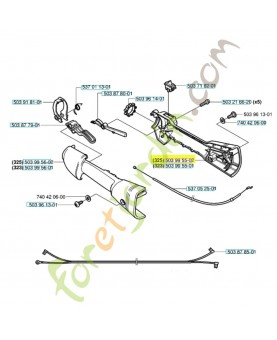 demi-Poignée 503995502. Pièce de rechange Husqvarna