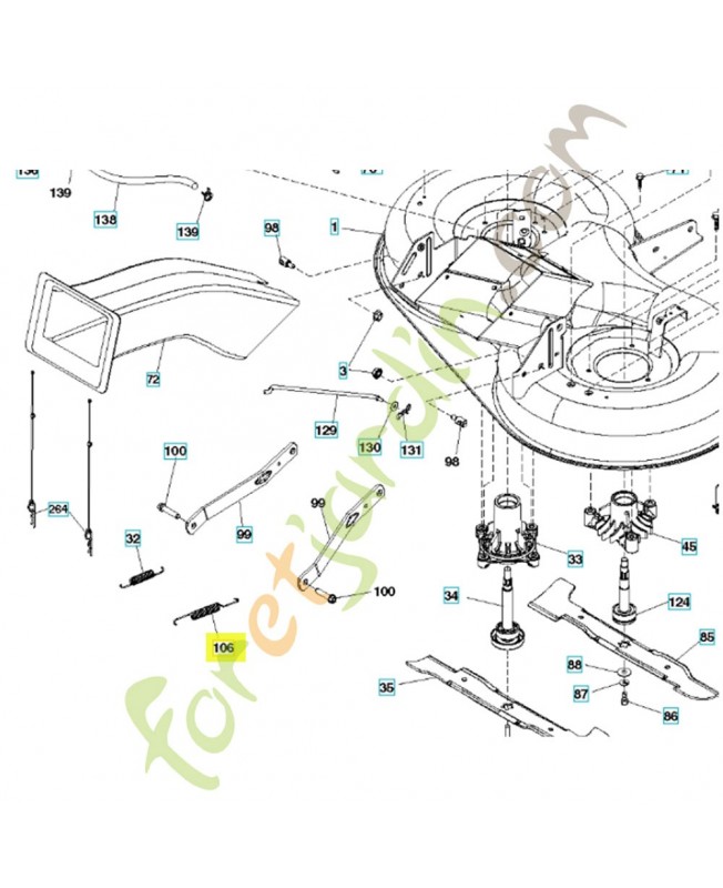 Ressort retour frein de lame référence 532193216