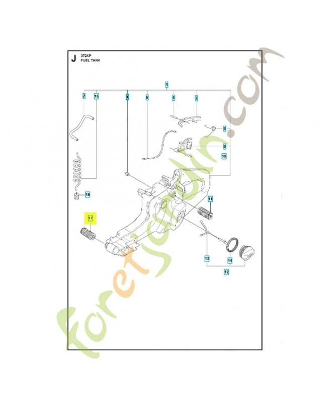 Amortisseur cylindre 503637603. Pièce de rechange Husqvarna 