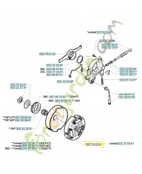 Ressort 503744301. Pièce de rechange Husqvarna