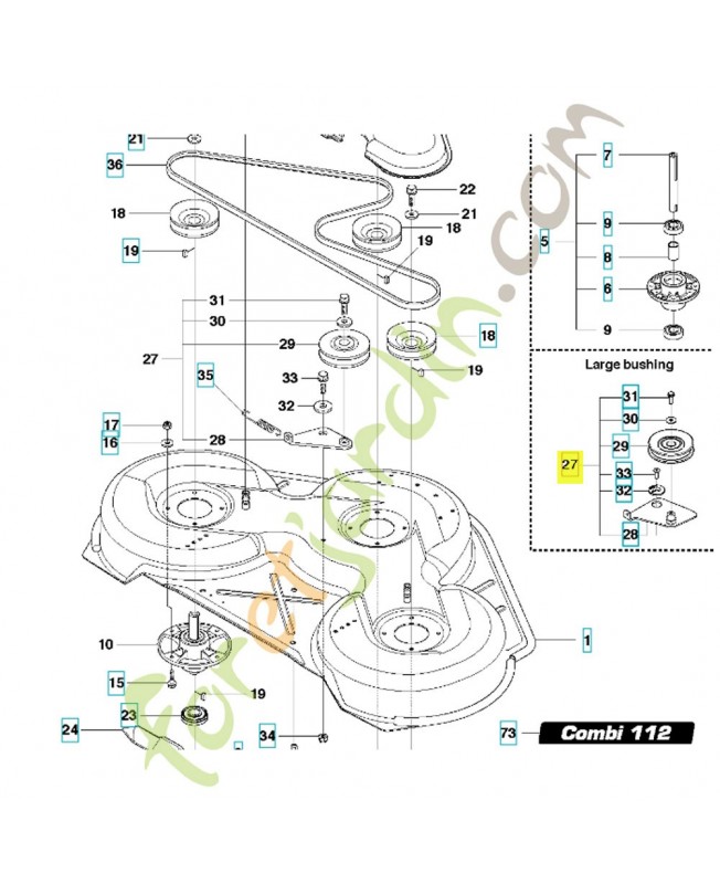 Tendeur de courroie 586966601. Pièce de rechange Husqvarna