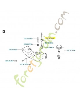 Tuyau essence et douille husqvarna ref. 501364886