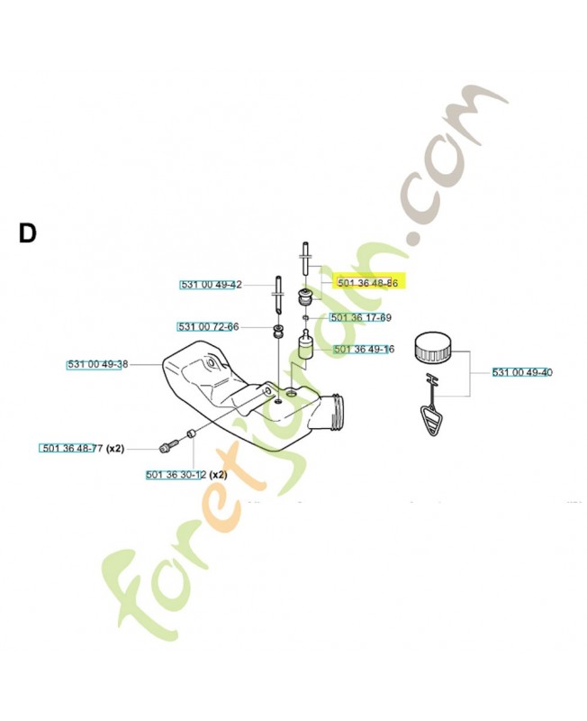 Tuyau 501364886. Pièce de rechange Husqvarna