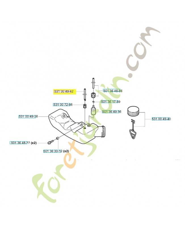 Tuyau 531004942. Pièce de rechange Husqvarna
