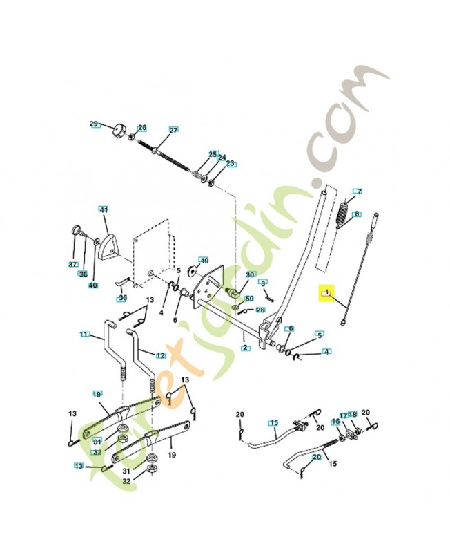 Cable avec poussoir 532159460. Pièce de rechange Husqvarna