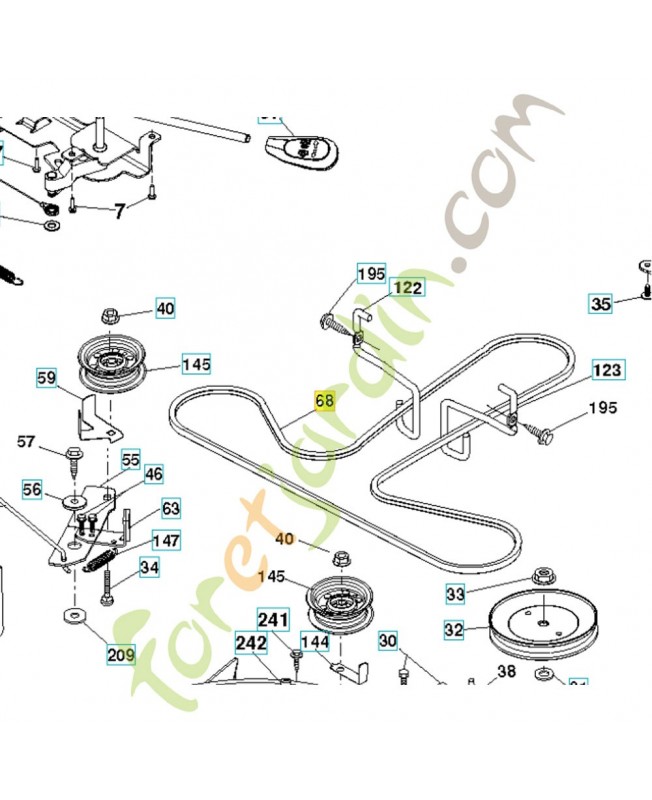 Courroie de coupe 532408381. Pièce de rechange Husqvarna