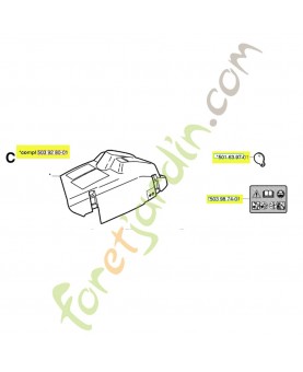 Capot cylindre 503928001. Pièce de rechange Husqvarna