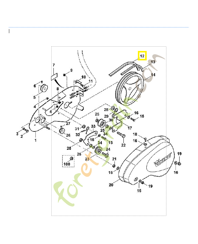Courroie 6227-711-5001. Pièce de rechange Sithl