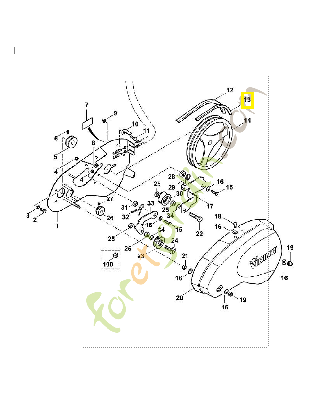 Courroie 6227-711-5010. Pièce de rechange Sithl