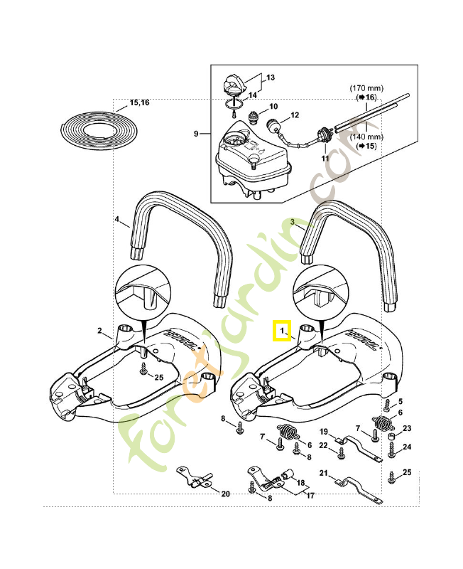 Cadre de poignée 4237-791-4904. Pièce détachée Stihl / Vicking