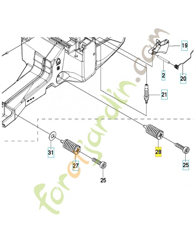 Antivibration element 537210305. Pièce détachée Husqvarna