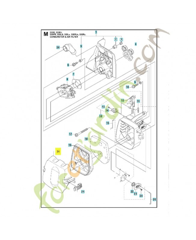 Couvercle de filtre husqvarna ref. 537314401