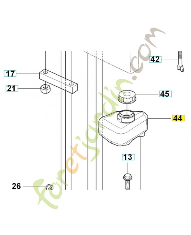 Réservoir 506989001. Pièce de rechange Husqvarna