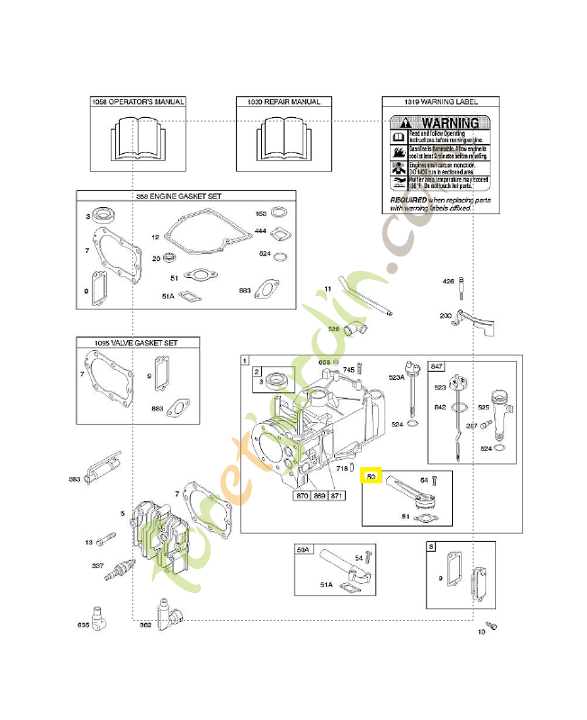 699644 Collecteur admission 0003-000-1735. Pièce de rechange pour moteur thermique Briggs et Straton
