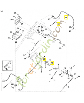 Jeu de pièces de levier 6378-007-1095. Pièce détachée Stihl / Vicking