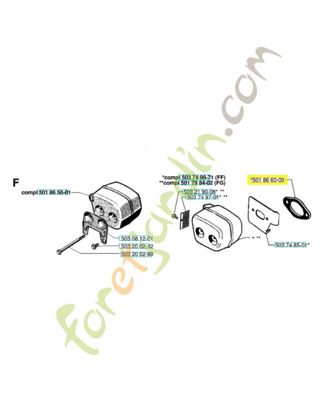 Joint 501866003. Pièce de rechange Husqvarna 
