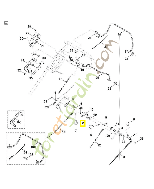 Levier d’arrêt 6375-162-6700. Pièce de rechange Sithl / Vicking