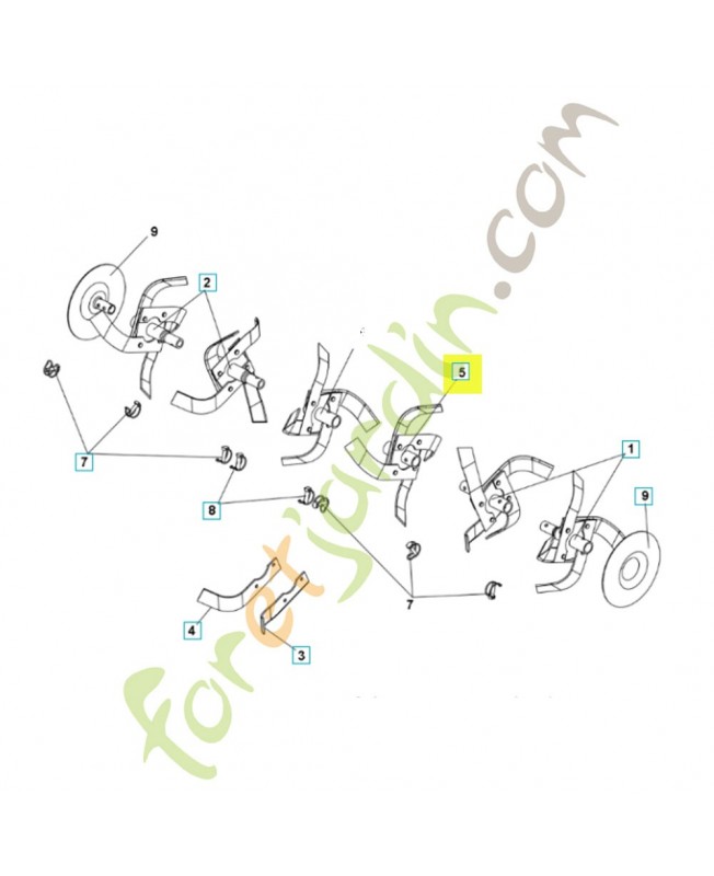 Fraise intérieure droite 531008520. Pièce de rechange Husqvarna