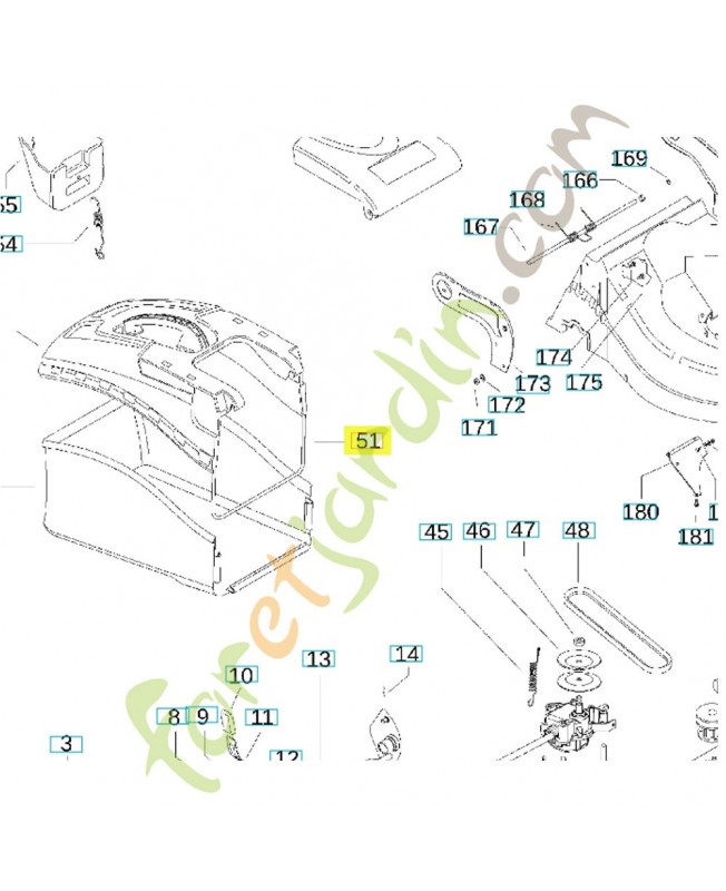 Cadre 501322401. Pièce de rechange Husqvarna