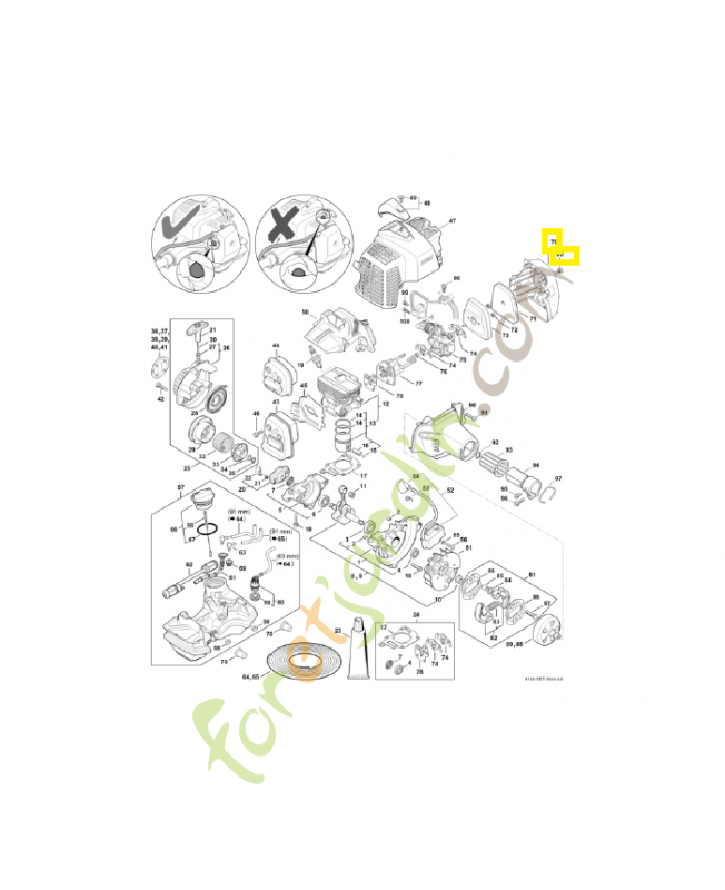 Couvercle de filtre4149-140-1004. Pièce détachée Stihl / Vicking 