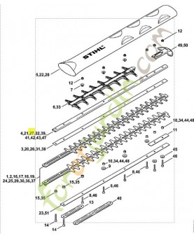 Glissière guidage 750m/m 4237-641-4602. Pièce de rechange Sithl / Vicking