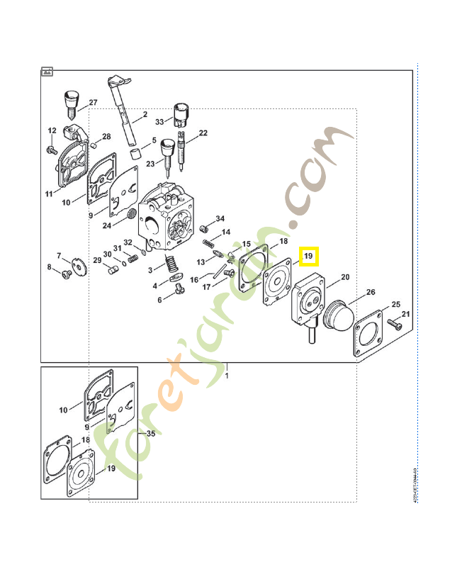 Membrane de réglage 4229-121-4700. Pièce de rechange Sithl / Vicking
