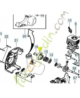 Fixation de cliquet lanceur husqvarna ref. 545102303 Remplace référence 545102302 ; 545008029 ; 530150568