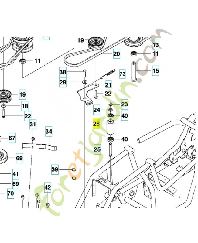 poulie 525403601. Pièce de rechange Husqvarna reference 525403601