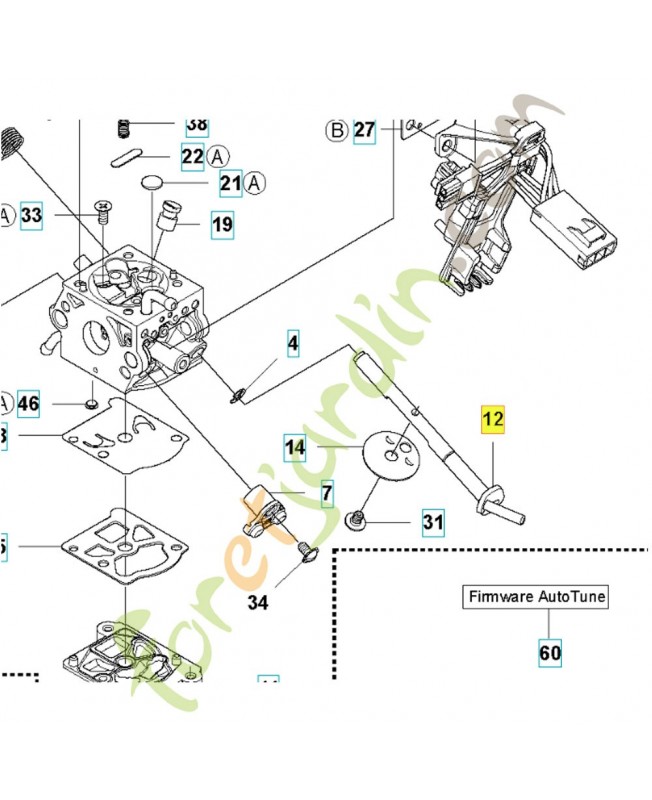 AXE DE STARTER 574358401. Pièce de rechange Husqvarna