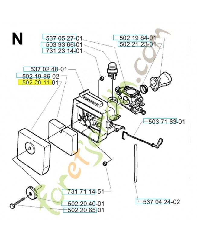 Couvercle 502201101 husqvarna- Pièce de détachée Husqvarna 502201101